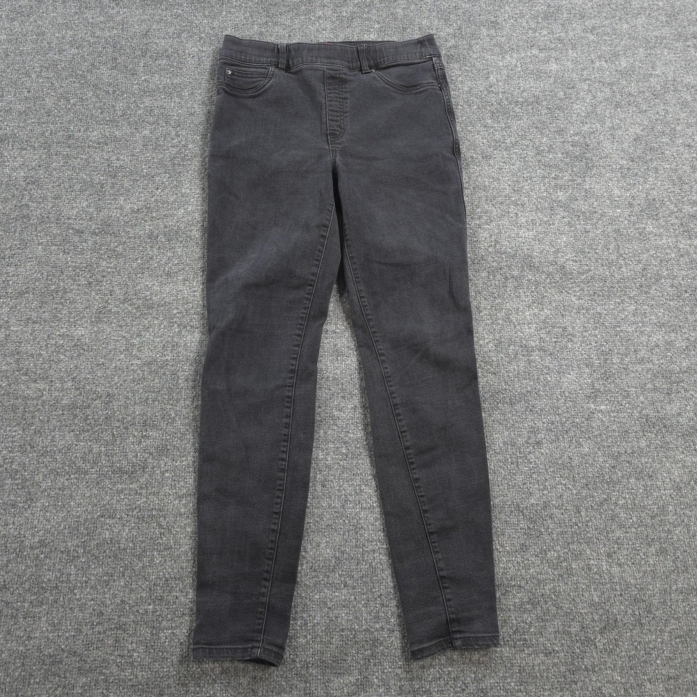 Spanx Jeans Womens L Tall Black High Rise Slim Ankle Skinny Stretch Denim